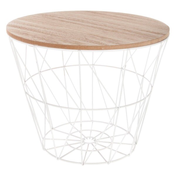 ATMOSPHERA - Table d'appoint "Kumi" blanc D38cm - large