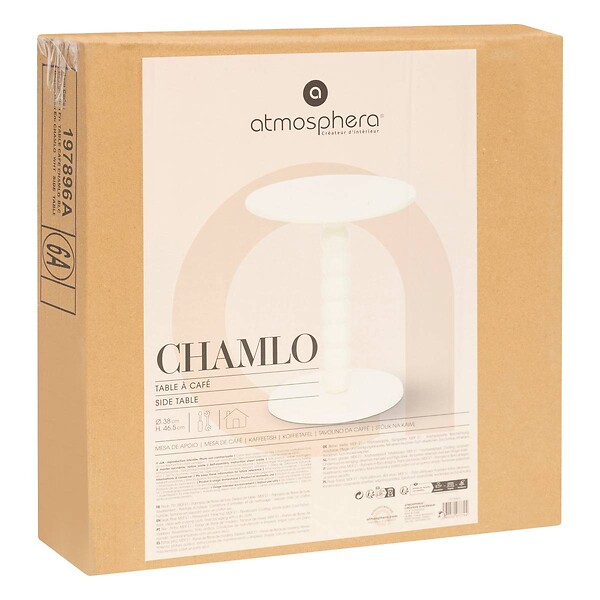 ATMOSPHERA - Table à café Chamlo blanc ivoire D38cm - large
