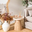 ATMOSPHERA - Table d'appoint "Hercyna" beige D. 40 x H. 41.8 CM - vignette