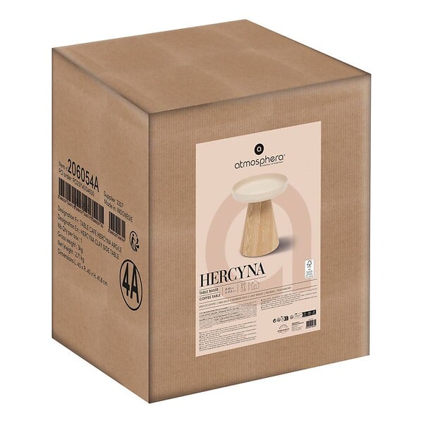 ATMOSPHERA - Table d'appoint "Hercyna" beige D. 40 x H. 41.8 CM - large