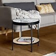 ATMOSPHERA - Table d'appoint horloge noir D51cm - vignette