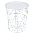 ATMOSPHERA - Table d’appoint "Kumi" blanc 40x37x37cm - vignette