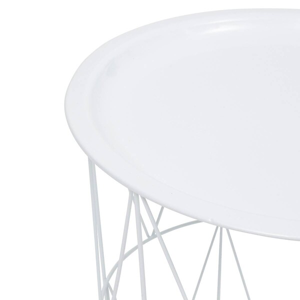 ATMOSPHERA - Table d’appoint "Kumi" blanc 40x37x37cm - large