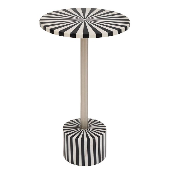 ATMOSPHERA - Table d'appoint Nema noir et blanc 36x36x58,5cm - large