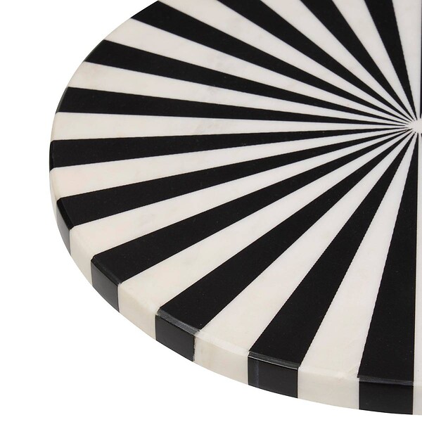 ATMOSPHERA - Table d'appoint Nema noir et blanc 36x36x58,5cm - large