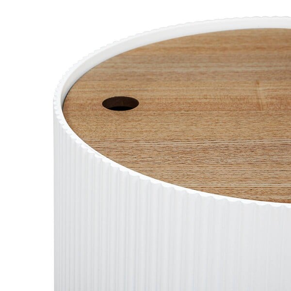 ATMOSPHERA - Table à café "Enola" en placage frêne D38,5cm blanc - large