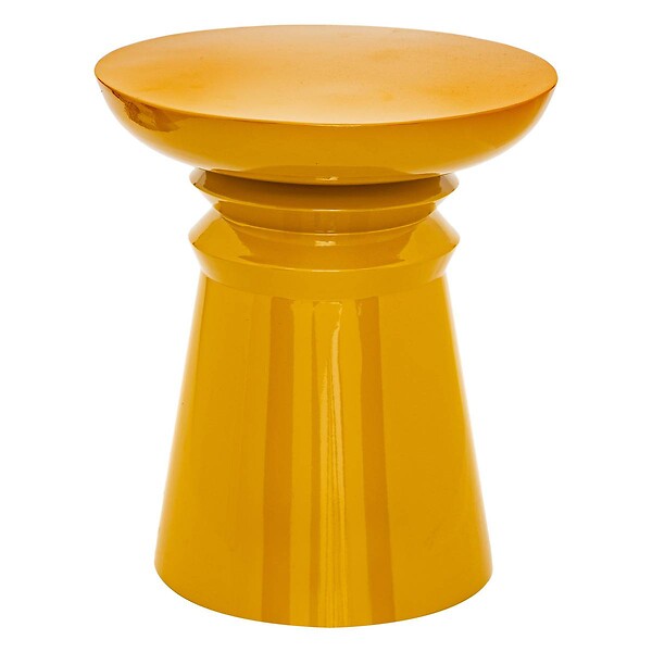 ATMOSPHERA - Table d'appoint totem Jaya métal jaune moutarde D38cm - large