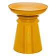 ATMOSPHERA - Table d'appoint totem Jaya métal jaune moutarde D38cm - vignette