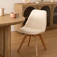 ATMOSPHERA - Chaise Baya pieds hêtre bouclette blanc - vignette
