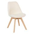 ATMOSPHERA - Chaise Baya pieds hêtre bouclette blanc - vignette