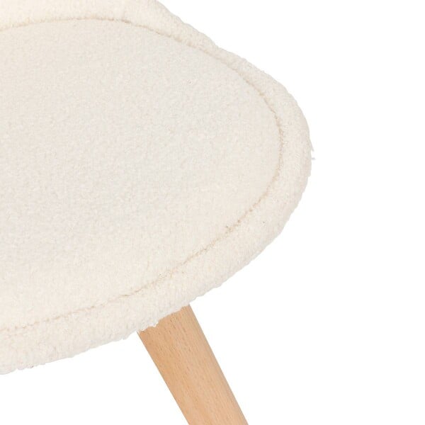 ATMOSPHERA - Chaise Baya pieds hêtre bouclette blanc - large