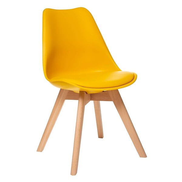 ATMOSPHERA - Chaise "Baya" pieds hêtre jaune - large
