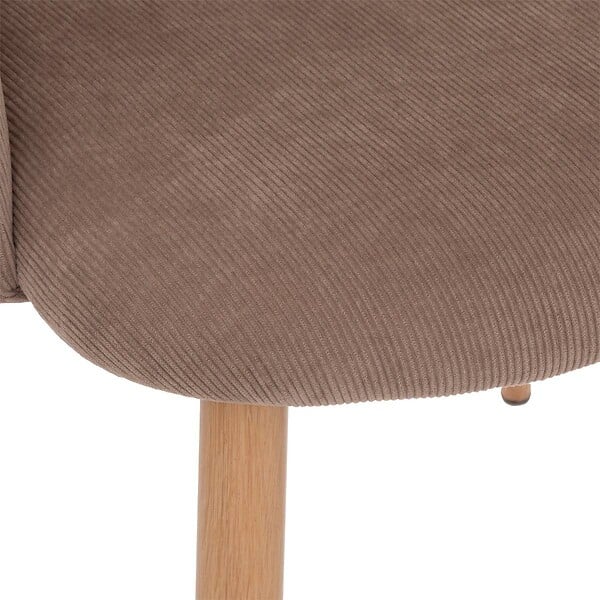 ATMOSPHERA - Chaise "Celeste" velours côtelé gris taupe - large