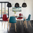 ATMOSPHERA - Chaise "Roka" velours bleu canard - vignette