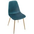 ATMOSPHERA - Chaise "Roka" velours bleu canard - vignette