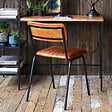 ATMOSPHERA - Chaise "Dario" métal cuir marron cognac - vignette