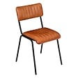ATMOSPHERA - Chaise "Dario" métal cuir marron cognac - vignette