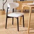 ATMOSPHERA - Lot de 2 Chaise en bois boucle "Sari" blanc pieds noirs - vignette