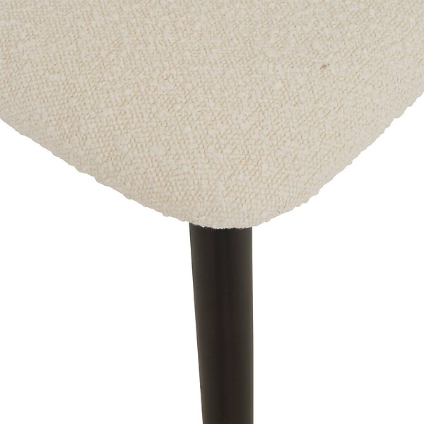 ATMOSPHERA - Lot de 2 Chaise en bois boucle "Sari" blanc pieds noirs - large