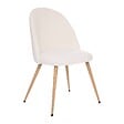 ATMOSPHERA - Chaise "Slano" pieds imitation hêtre bouclette blanc - vignette