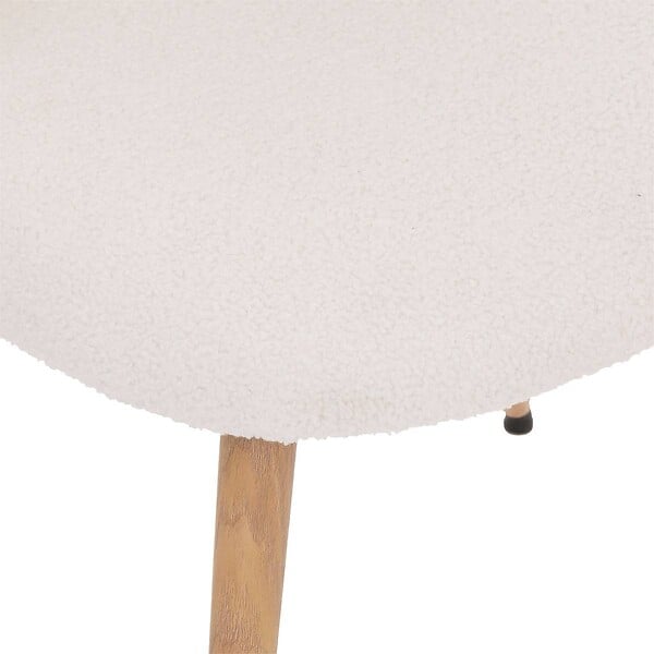 ATMOSPHERA - Chaise "Slano" pieds imitation hêtre bouclette blanc - large