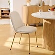 ATMOSPHERA - Chaise Neora en Tissu Crème L58xl46xH82 cm - vignette