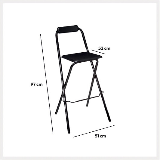 5 FIVE SIMPLY SMART - Chaise de bar pliante " louna" noir - large