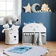 ATMOSPHERA - Pouf "Ours polaire" en bois 33x60cm blanc - vignette