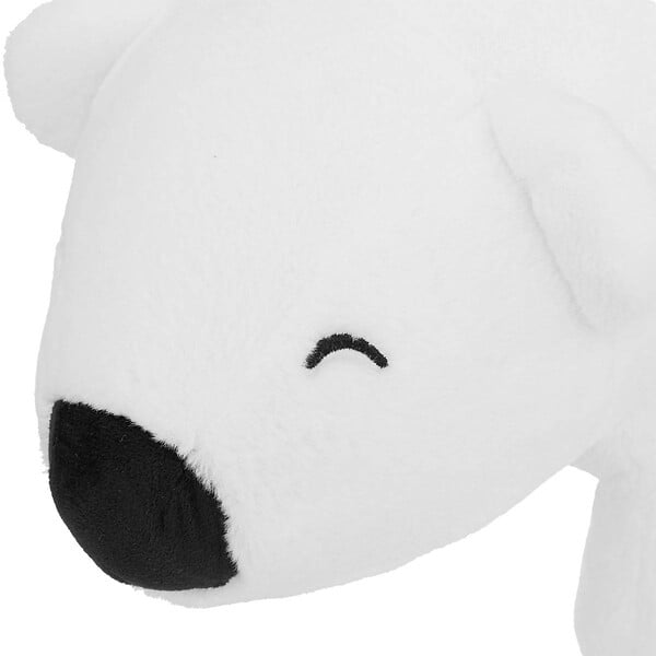 ATMOSPHERA - Pouf "Ours polaire" en bois 33x60cm blanc - large