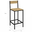 ID MARKET - Lot de 2 tabourets de bar DETROIT avec dossier chaise de cuisine design industriel - vignette