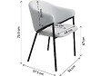 HABITAT ET JARDIN - Lot de 2 chaises de salle à manger en tissu et métal "Auralis" - Gris clair - vignette