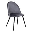 ATMOSPHERA - Chaise "Slano" pieds métal noir velours gris souris - vignette