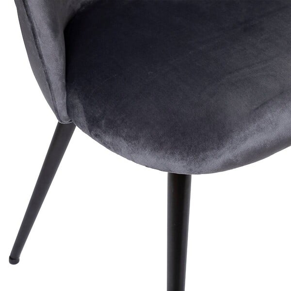 ATMOSPHERA - Chaise "Slano" pieds métal noir velours gris souris - large