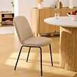 ATMOSPHERA - Chaise Neora en Tissu Beige L58xl46xH82 cm - vignette