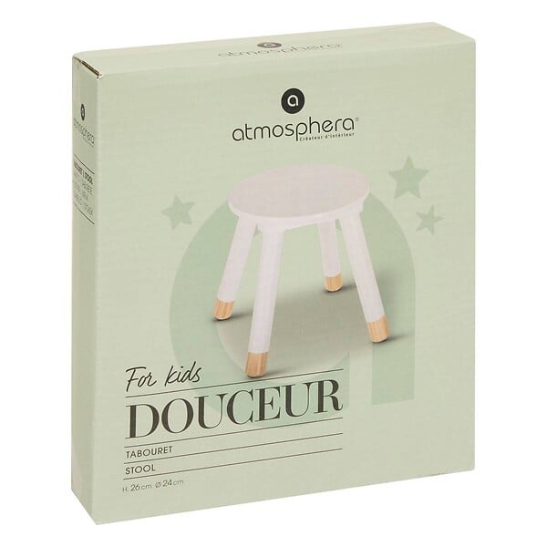 ATMOSPHERA - Tabouret enfant "Douceur" blanc - large