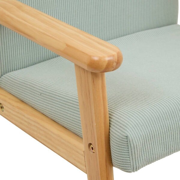 ATMOSPHERA - Fauteuil enfant Basile vert céladon en velours côtelé - large