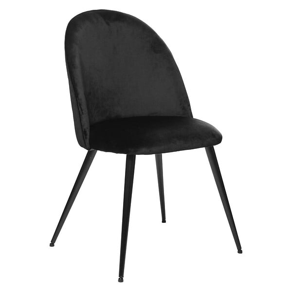 ATMOSPHERA - Chaise "Slano" pieds métal noir velours noir - large