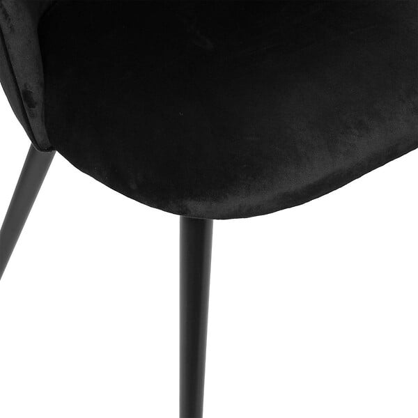 ATMOSPHERA - Chaise "Slano" pieds métal noir velours noir - large