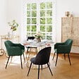 ATMOSPHERA - Chaise "Slano" pieds métal noir velours noir - vignette