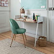 ATMOSPHERA - Chaise "Slano" pieds imitation hêtre velours vert céladon - vignette