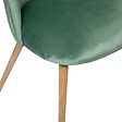 ATMOSPHERA - Chaise "Slano" pieds imitation hêtre velours vert céladon - vignette
