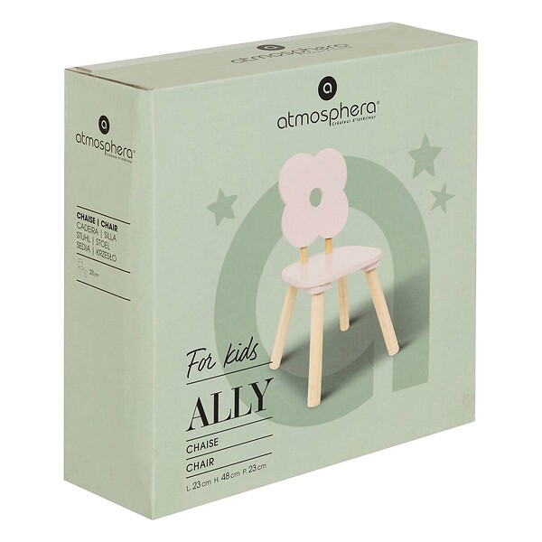 ATMOSPHERA - Chaise enfant fleur "Ally" rose - large