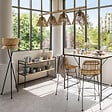 ATMOSPHERA - Table à manger bar "Edena" acacia métal L115cm - vignette
