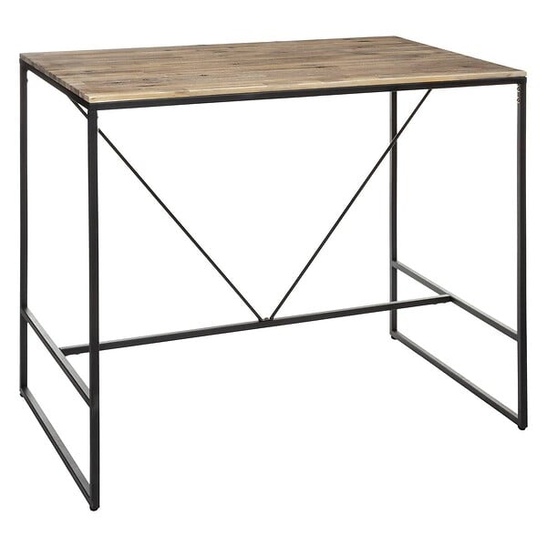ATMOSPHERA - Table à manger bar "Edena" acacia métal L115cm - large