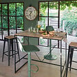 ATMOSPHERA - Table à manger bar "Edena" acacia métal L115cm - vignette