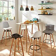 ATMOSPHERA - Table à manger bar "Roka" blanc L120cm - vignette
