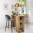 ATMOSPHERA - Table à manger bar "Colva" en placage effet bois L120cm - vignette