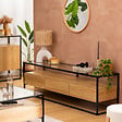 ATMOSPHERA - Meuble tv 3 tiroirs "Aldea" beige 160x50x40cm - vignette