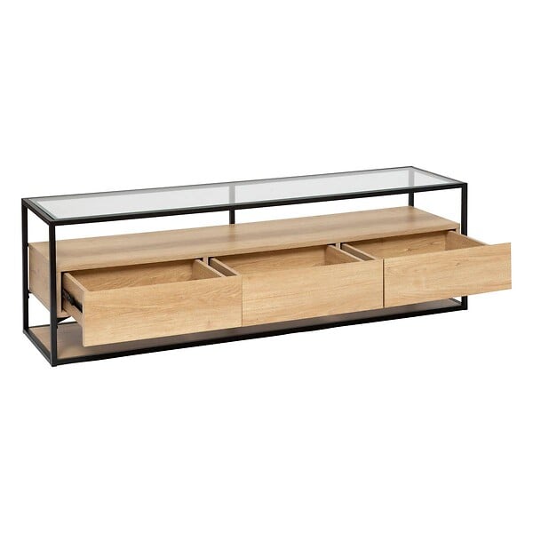 ATMOSPHERA - Meuble tv 3 tiroirs "Aldea" beige 160x50x40cm - large