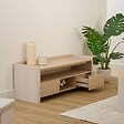 5 FIVE SIMPLY SMART - Meuble TV Roundy blanc ivoire et bois - vignette